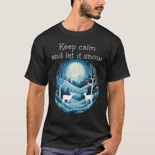 Winternacht mit weißem Hirsch, um Ruhe behalten un T-Shirt