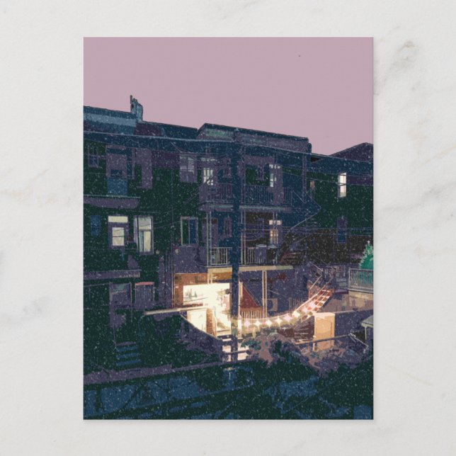 Winternacht: nuit d'hiver postkarte (Vorderseite)