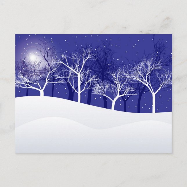 Winternacht Postkarte (Vorderseite)