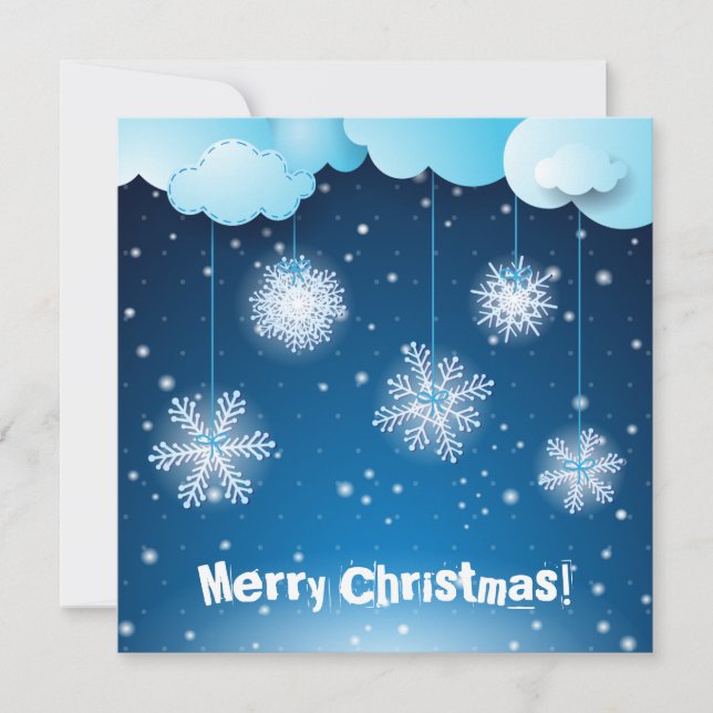 Winternacht, Weihnachtskarte Feiertagskarte (Vorderseite)