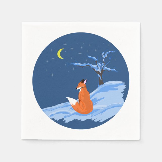Winternachtsfox Serviette (Vorderseite)