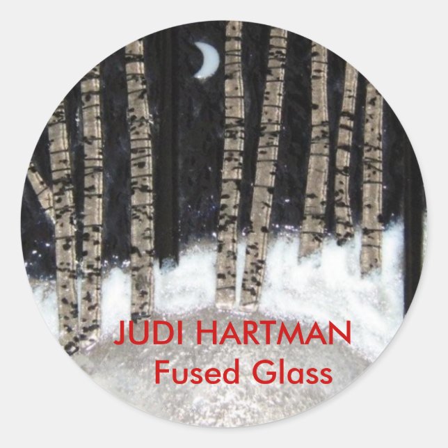 Winternachtsglas Runder Aufkleber (Vorderseite)