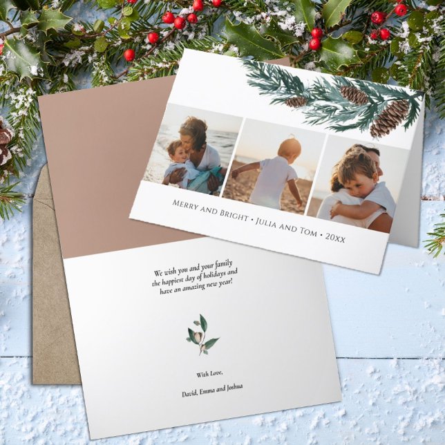 Winternatur| Kiefernkiefer - Zweigstelle Feiertagskarte (Von Creator hochgeladen)