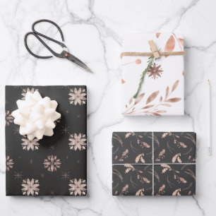 Winternatur Moderne nordische Weihnachten Geschenkpapier Set