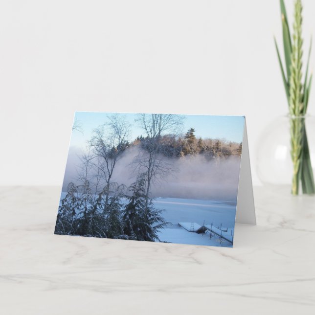 Winternebel über dem See Karte (Vorderseite)