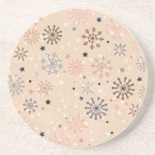 Winterneutrale Schneeflocken Getränkeuntersetzer