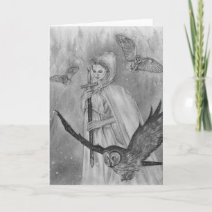 Winteroweine Lady Grußkarte Feiertagskarte