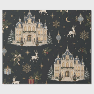 Winterpalais-Holzkohle-Weihnachtsverpackungspapier Geschenkpapier