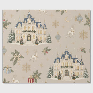 Winterpalais-Taupe-Weihnachtspapier Geschenkpapier