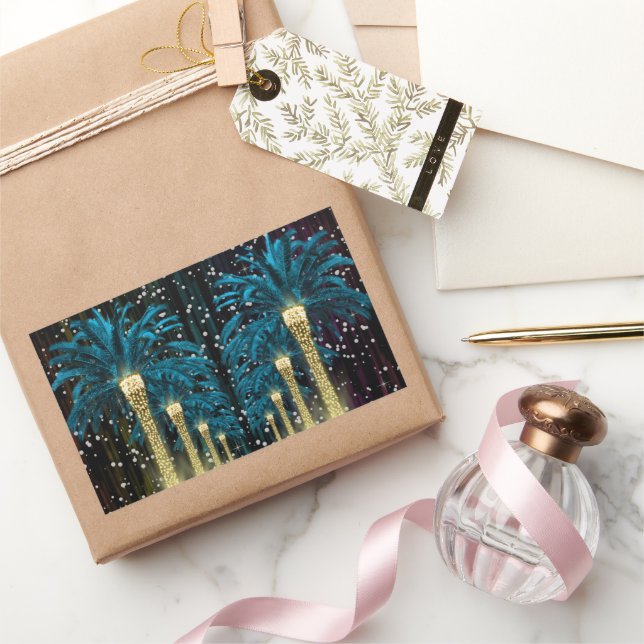 Winterpalme Rechteckiger Aufkleber (Schenken)