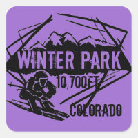Winterpark Colorado lila Aufkleber