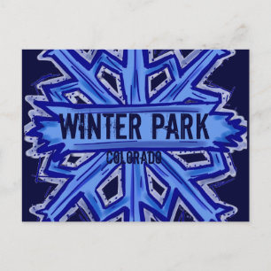 Winterpark Colorado Schneeflocken Postkarte