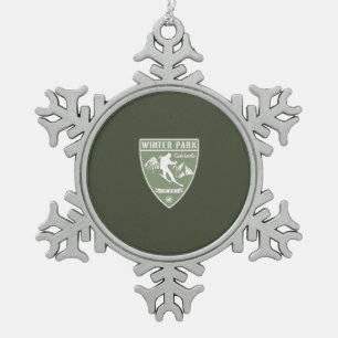 Winterpark Colorado Schneeflocken Zinn-Ornament