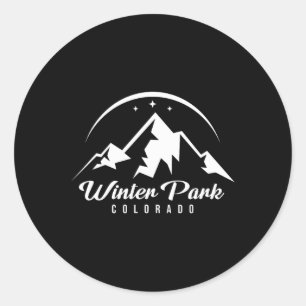 Winterpark Colorado Skigebiet Snowboardin Runder Aufkleber