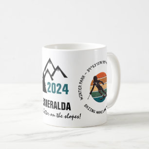 Winterpark, Colorado - Skilangläuferin, Schwarzer  Kaffeetasse