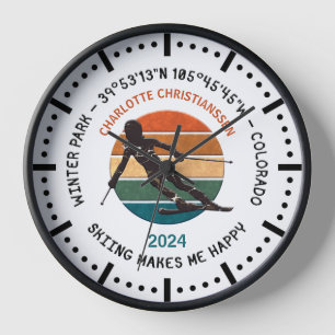 Winterpark, Colorado - Skilangläuferin, Schwarzer  Uhr