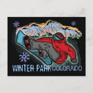 Winterpark Colorado Snowboarder-Postkarte Postkarte