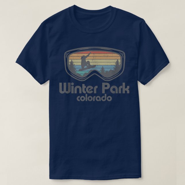 Winterpark Snowboarden Retro Colorado Snowboard T-Shirt (Design vorne)