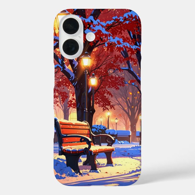 Winterparkbank Case-Mate iPhone Hülle (Rückseite)