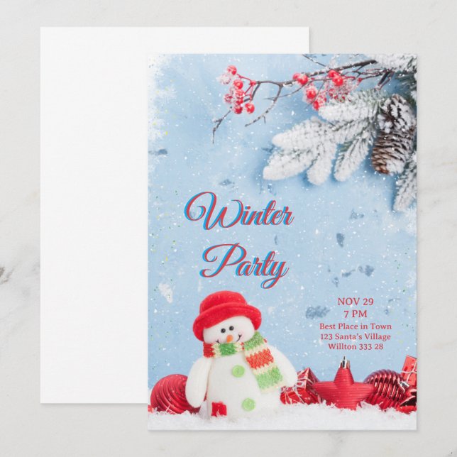 Winterparty-Einladung Einladung (Vorne/Hinten)