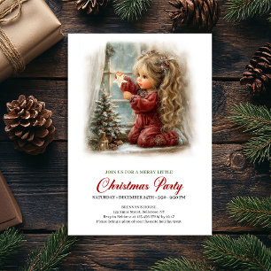 Winterparty-Einladung Minimale Feiertagsszene Mädc Einladung