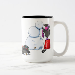 Winterpenguin-Tasse Zweifarbige Tasse