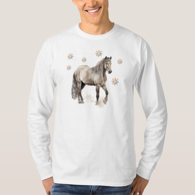 Winterpferd Langschläfer T - Shirt (Vorderseite)