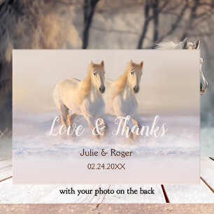 Winterpferde Foto Hochzeit Dankeschön Karte