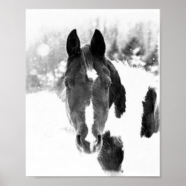 Winterpferde Pferde Pferde B&W Poster