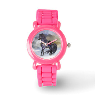 Winterpferdkid's Glitzer Watch, Rosa Glitzer Armbanduhr