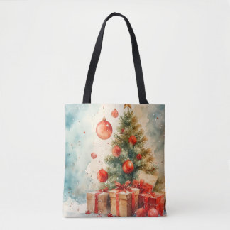 Winterpine & Holly Wasserfarbe Tasche