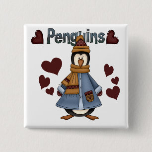Winterpinguin-Hemden und -Geschenke Button