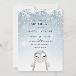 Winterpinguin mit Mask Baby Dusche Einladung