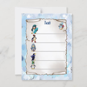 Winterpinguin Postkarte