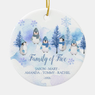 Winterpinguin Snowflakes Weihnachtsfamilie von FÜN Keramik Ornament