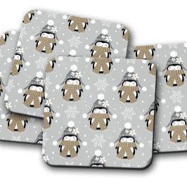 Winterpinguin | Weihnachts Cork Drink Untersetzer 