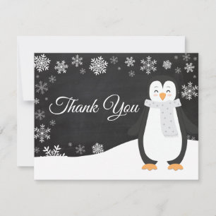 Winterpinguin Winterschneeflocke Danke Karte