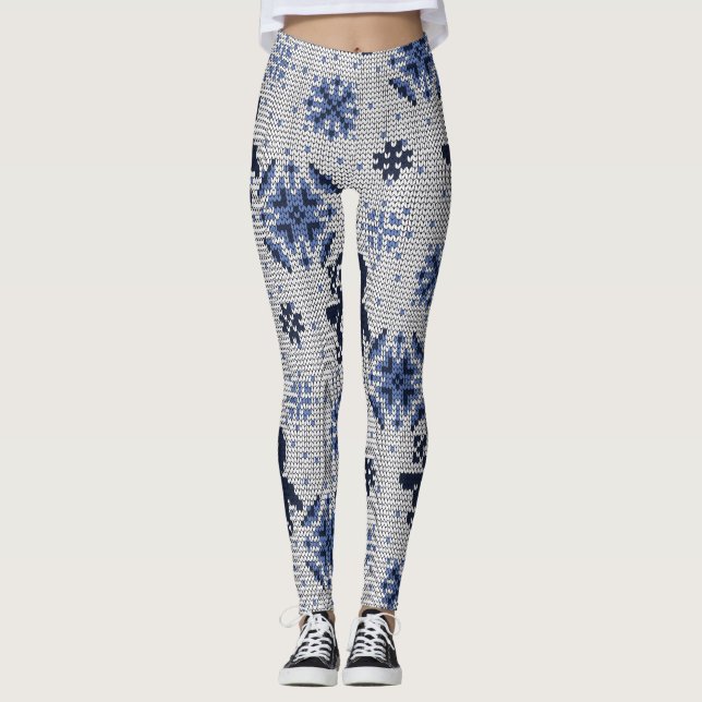 Winterpinguine Ziermuster Leggings (Vorderseite)