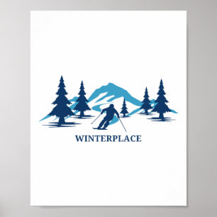 Winterplace West Virginia Skigebiet Skifahren Skif Poster