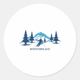 Winterplace West Virginia Skigebiet Skifahren Skif Runder Aufkleber