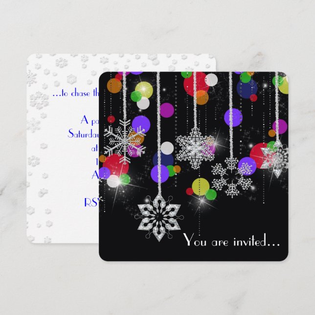 Winterpläne für Party Einladung (Vorne/Hinten)