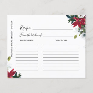 Winterpoinsettia Brautparty Weinkarte