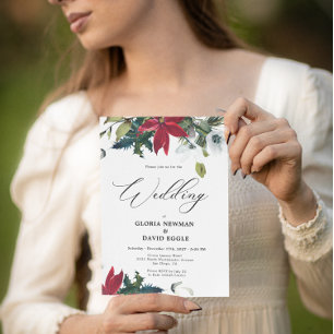 Winterpoinsettia Hochzeit Einladung