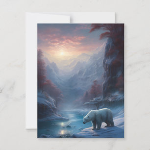Winterpolarbär Weihnachtsfeiertag Postkarte
