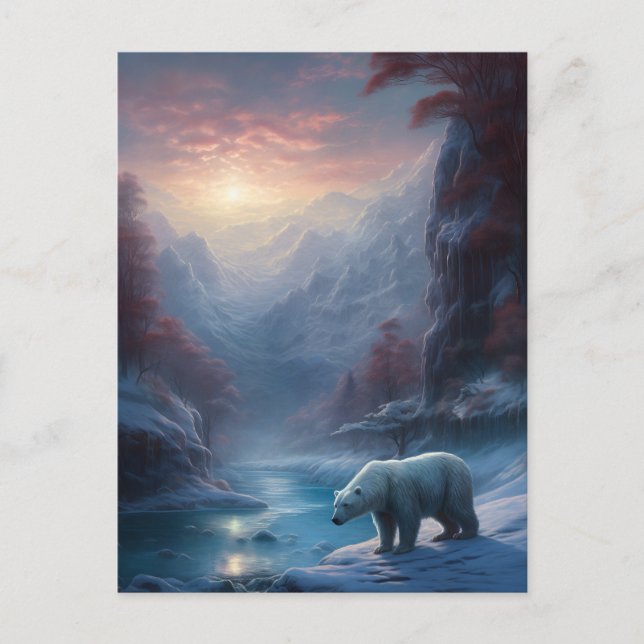 Winterpolarbär Weihnachtsfeiertag Postkarte (Vorderseite)