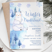 Winterpolarbärchen Schneeflocken Geburtstag