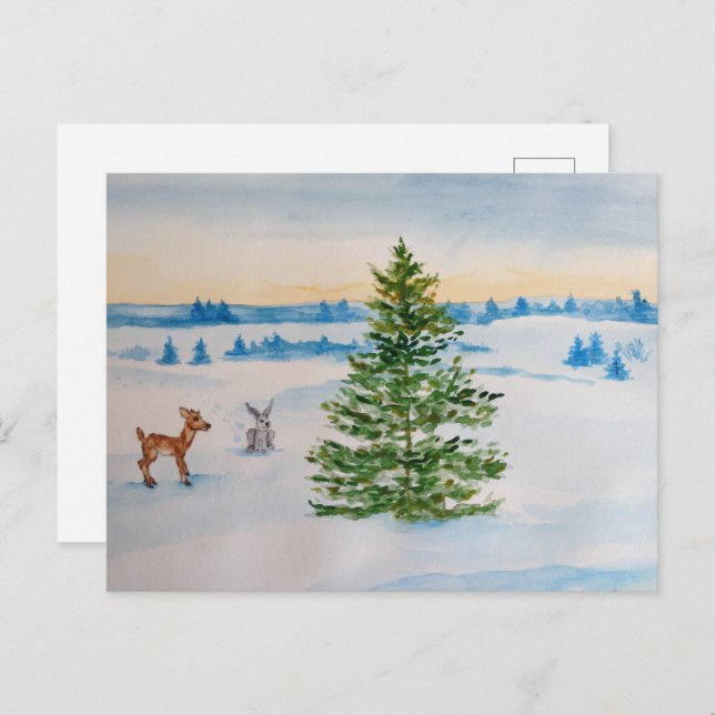 Winterpostkarte Feiertagspostkarte (Vorne/Hinten)