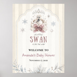 Winterprinzessin A Little Swan Baby Shower Willkom Poster