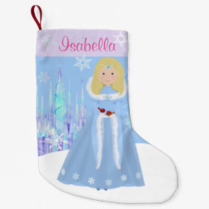 Winterprinzessin mit Blonde Hair Kleiner Weihnachtsstrumpf