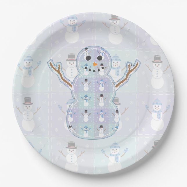 Winterquilt-Papierplatte Pappteller (Vorderseite)